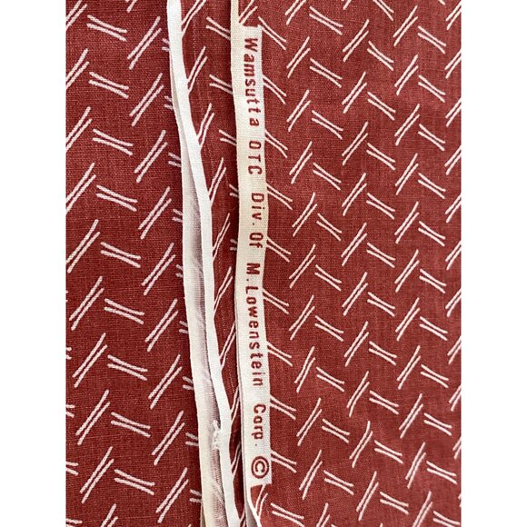 Vintage Fabric Wamsutta Burnt Orange White Lines Anna Rubens Pink Cream Fish Sca - Picture 12 of 13